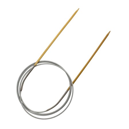 Circular knitting needles, bamboo, with a metal cable 100 cm/2.5 mm-1