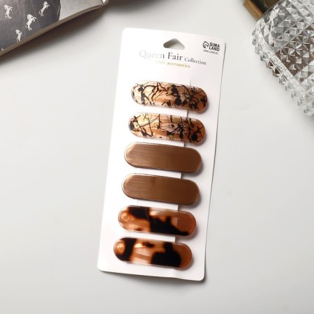 Invisibility for Herty hair (set 6 pcs) Assorted, 5.5 cm, brown-2