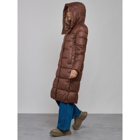 Coat insulated winter female, size 48, color dark brown-6