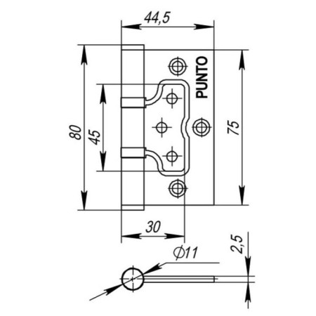 Universal loop without insert 200-2b/HD 75x2.5 CP, chromium color-1