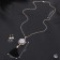 Set 2 objects: earrings, pendant pearl pearl pearl, white-black color in gold, 50 cm