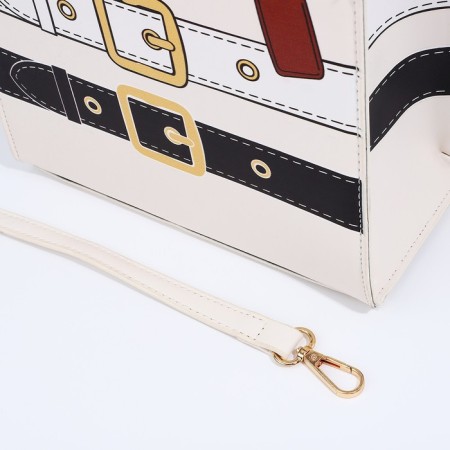 Female bag, lightning tout, white color-5