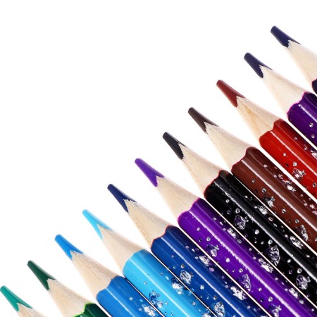 Pencils 12 pieces/24 colors, in a cardboard box, hexagonal, wooden, shark-3