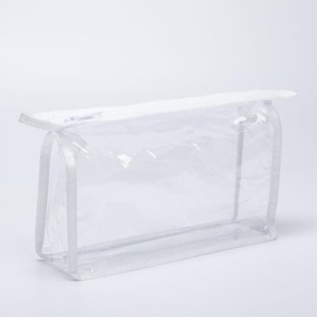 Cosmetic bag with lightning, white/transparent color