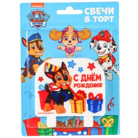 Candle for the cake "Happy Birthday!", 8 x 8.8 cm, puppy patrol-2