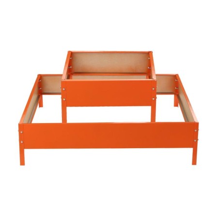 Galvanized flowerbed, 2 tiers, 50 × 50 cm, 100 × 100 cm, orange, “quadro”, Greengo-7