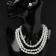 Set 2 subjects: chocker, earrings "celebration" trio, white-silver color, 30 cm