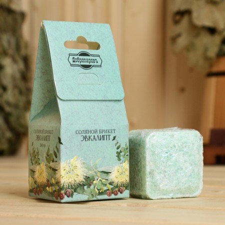 Salt briquette Cube "Eucalypt" 200 g "Dobroparov"-5