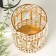 Summary metal, glass for 1 candle "rectangles and circles" gold 15.3x11x11 cm