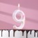 Candle in the “White Marble” cake, number “9”, giant, 9 cm