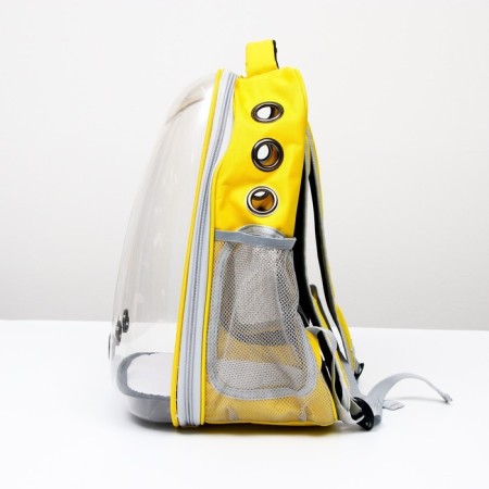 A backpack for carrying animals "cat", transparent, 34 x 25 x 40 cm, yellow-2