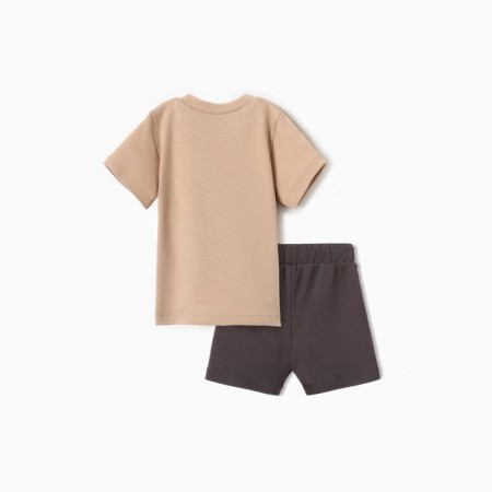 Costume: T-shirt and shorts crumb I Dino, height 80-86 cm, beige/gray-4