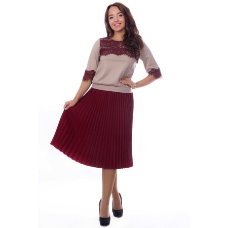 Female dress, size 44, beige color-2