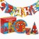 A set of paper utensils, on 6 people "Happy Birthday", a man spiderman