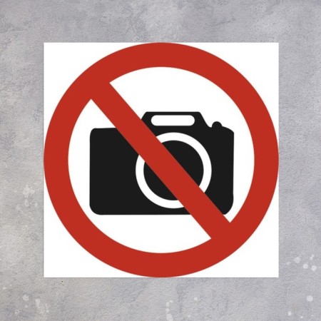 The "Do not photograph" 200 × 200 sign, the adhesive base-1