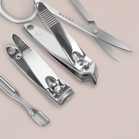 Manicure set "cats", 6 items, in case, drawing and color mix-4