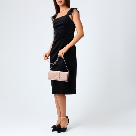 Female bag on a magnet, beige color-7