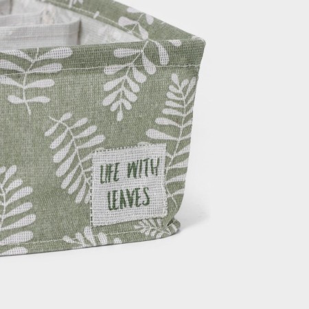Organizer for linen LEAVES, 6 cells, 32 × 17 × 12 cm, green color-1