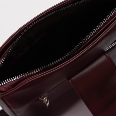 Cross-Bodi bag, lightning department, external pocket, burgundy color-2