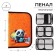 Penal 3 sections, tab inside, 140 x 210 x 40 mm, textiles, calligrata top block "Panda"