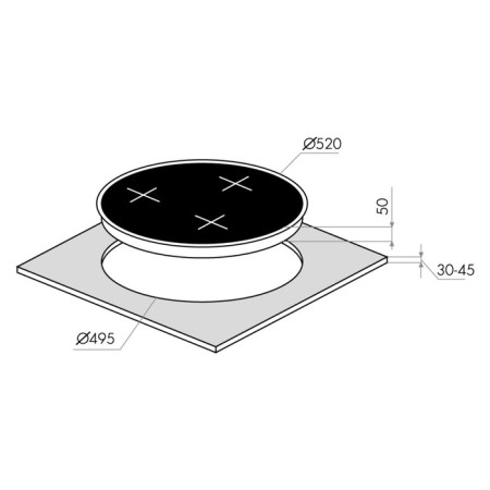 Hlect surface Maunfeld EGHG.43.23CB/G, gas, 3 burners, black-2