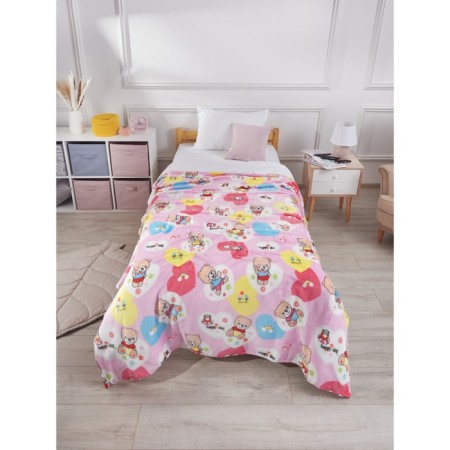 Happy Teddy Bear, size 150x200 cm, pink color-2
