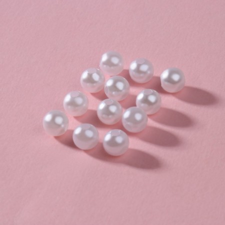 Sewing pearls, d = 6 mm, 500 g, white color-1
