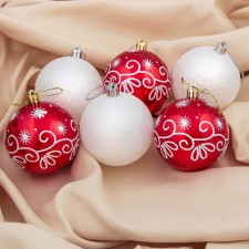 Set of balls plastic D-8 cm, 6 pcs 