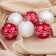 Set of balls plastic D-8 cm, 6 pcs "Elegant pattern" red-white