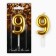 Candle for a cake, number “9”, gold, 4 x 10 cm.