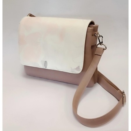 Women's bag Berta cappuccino pink flower waltz-2