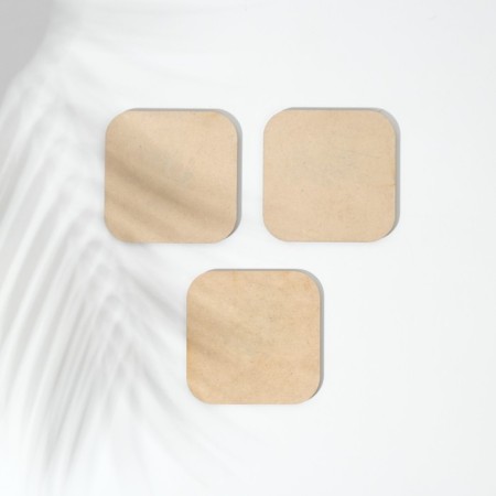 A set of stars for glasses, wooden 3 pcs, trees, 9.5x9.5x0.9 cm-2