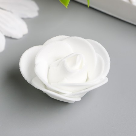 Decor for creativity "White Rose" d = 3.5 cm-2