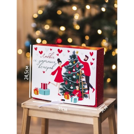Folding double -sided box "New Year stories", 31 x 24.5 x 9 cm, New Year-1
