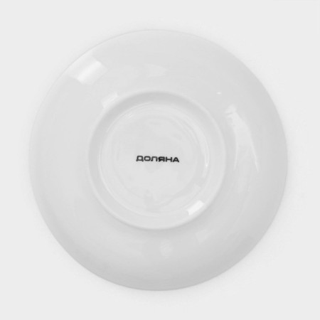 Service porcelain tea shade "Bunny", 12 objects: 6 cups 250 ml, 6 saucer d = 15 cm, white color-6