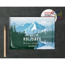 A4 sketchbook, 40 sheets on the crest on the short side of the “mountain”, cover coated cardboard, hard substrate, block 100 g/m²