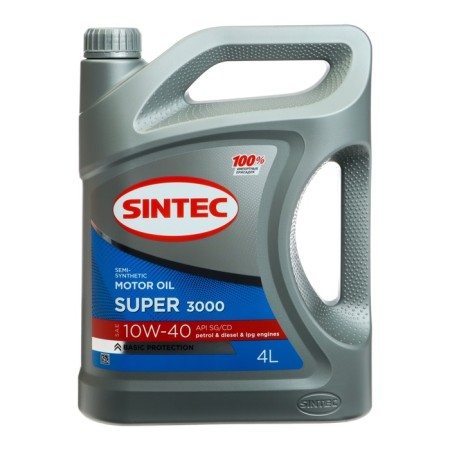 Motor oil Sintec Super 3000 10W-40, SG/CD, P/Synthetic, 4 L 600240
