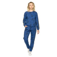 A set of sweatshirts and trousers female, size XS, dark blue color