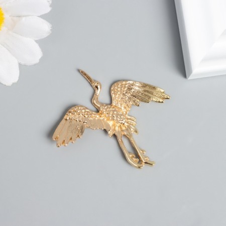 Decor for creativity Metal "Crane in flight" gold 4.8x4.3 cm