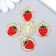 Decor for creativity Metal, enamel "Strawberry in a circle" 2.1x2.5 cm