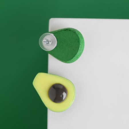 Avocado plastic earrings, brown-salad color-2