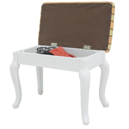 Retro banquet with storage, 550x330x430, white, beige strip-2