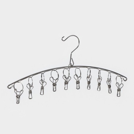 Sushilka for linen suspended share, 10 clothespins, 40 × 1 × 15 cm, metal, silver color