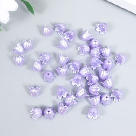 Beads for creativity plastic "Landysh Landysh Flower" set 40 pcs Violet 1x0.9x0.9 cm 91045-2