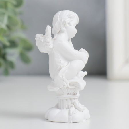 Polystone souvenir "Snowty angel is a thoughtful angel on a column with flowers" mix 7.5x3x3 cm-3