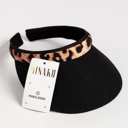 Feminine visor minaku "leopard" color Black color, rr 56-58-4