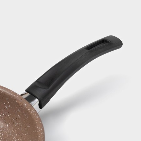 Rock pan, d = 17 cm, plastic handle, anti -stick coating, brown color-3