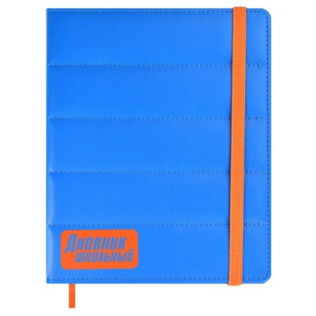 School diary for grades 1-11 Blue, solid cover with artificial leather foam, glass, silk-up, 48 sheets, 80 g/m2, universal cheat sheet.