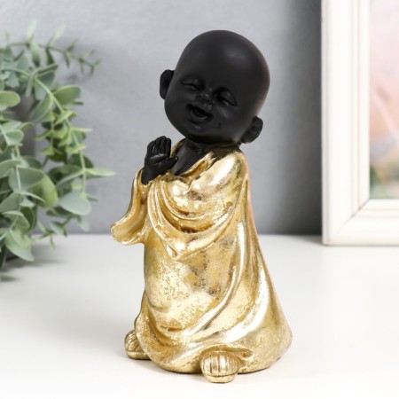Souvenir Polystone "Little Buddha in Gold. Mistles" MIX 8x7.7x16.5 cm-1