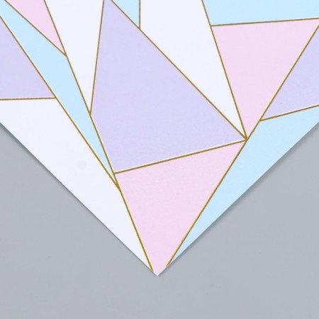 Scrapbooking paper bilateral gold "Triangles" density 180 g 15.5x17 cm-2